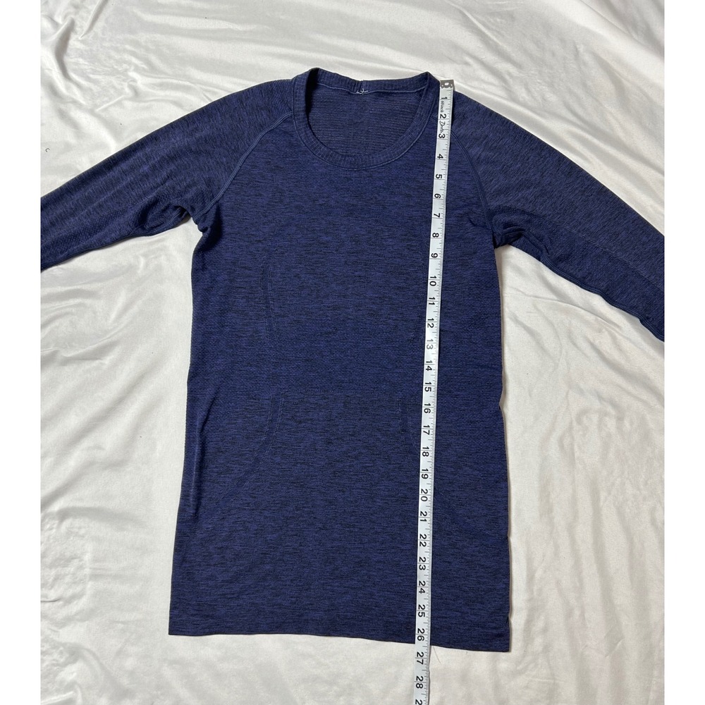 Lululemon Swiftly Tech Long Sleeve 2.0 Shirt Blue Heathered Space Dye Size 6 - Picture 15 of 16